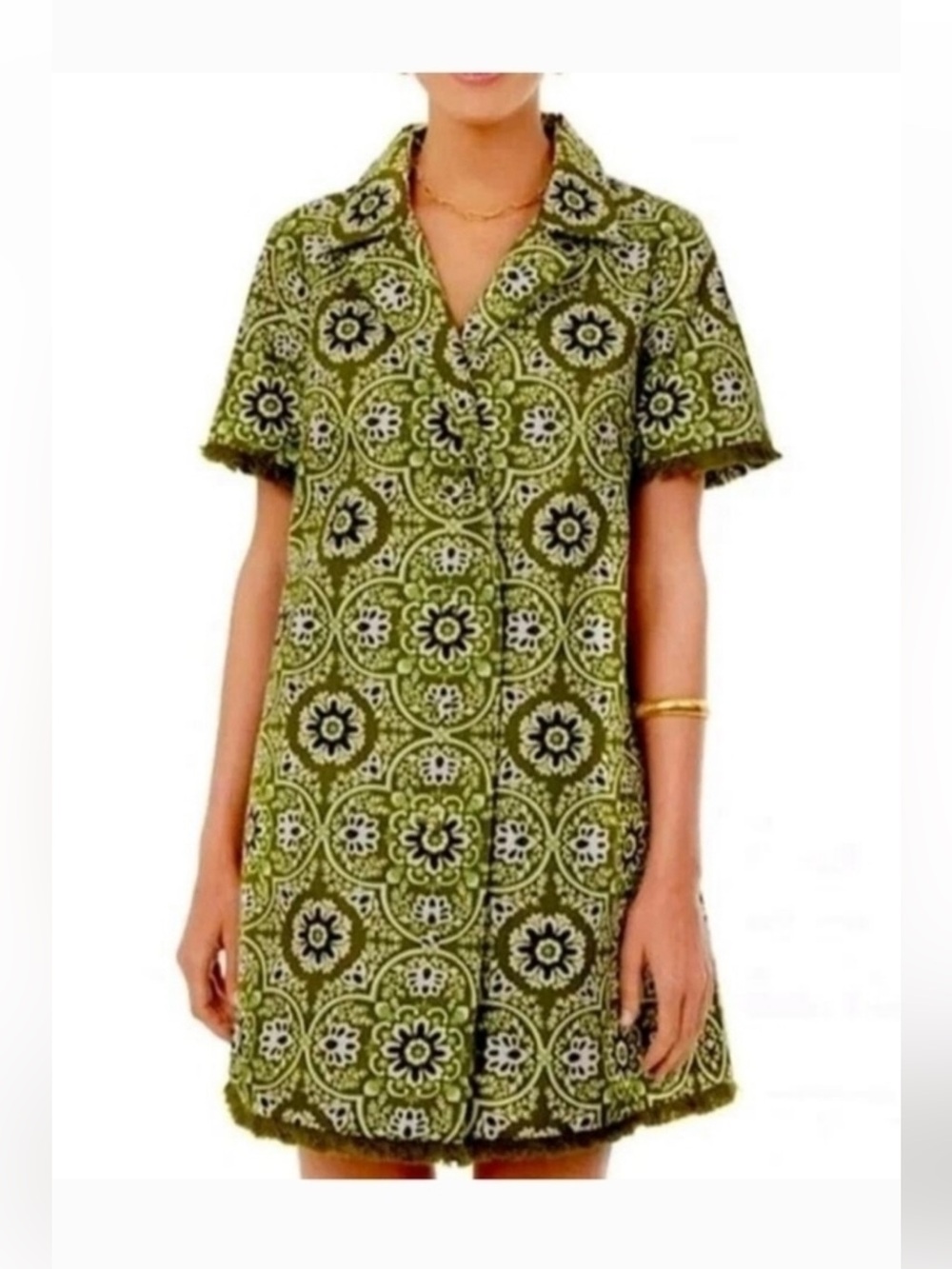 Tuckernuck Women’s Marley Mini Drees Size D Green Medallion Preppy Size XXL